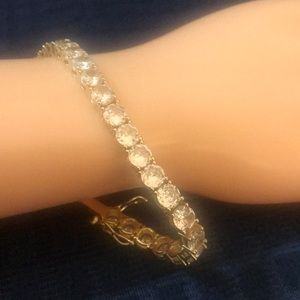 Double link ziconia gold bracelet stamp bracelet coated with gold and diamonds